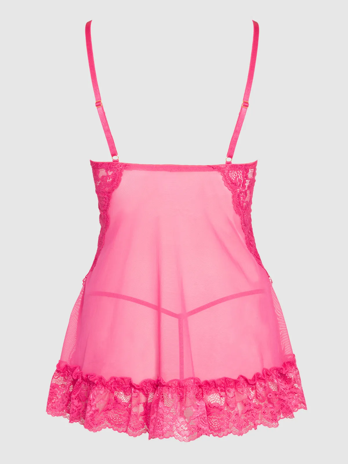 Alisha Lace & Mesh Babydoll & G-String Set
