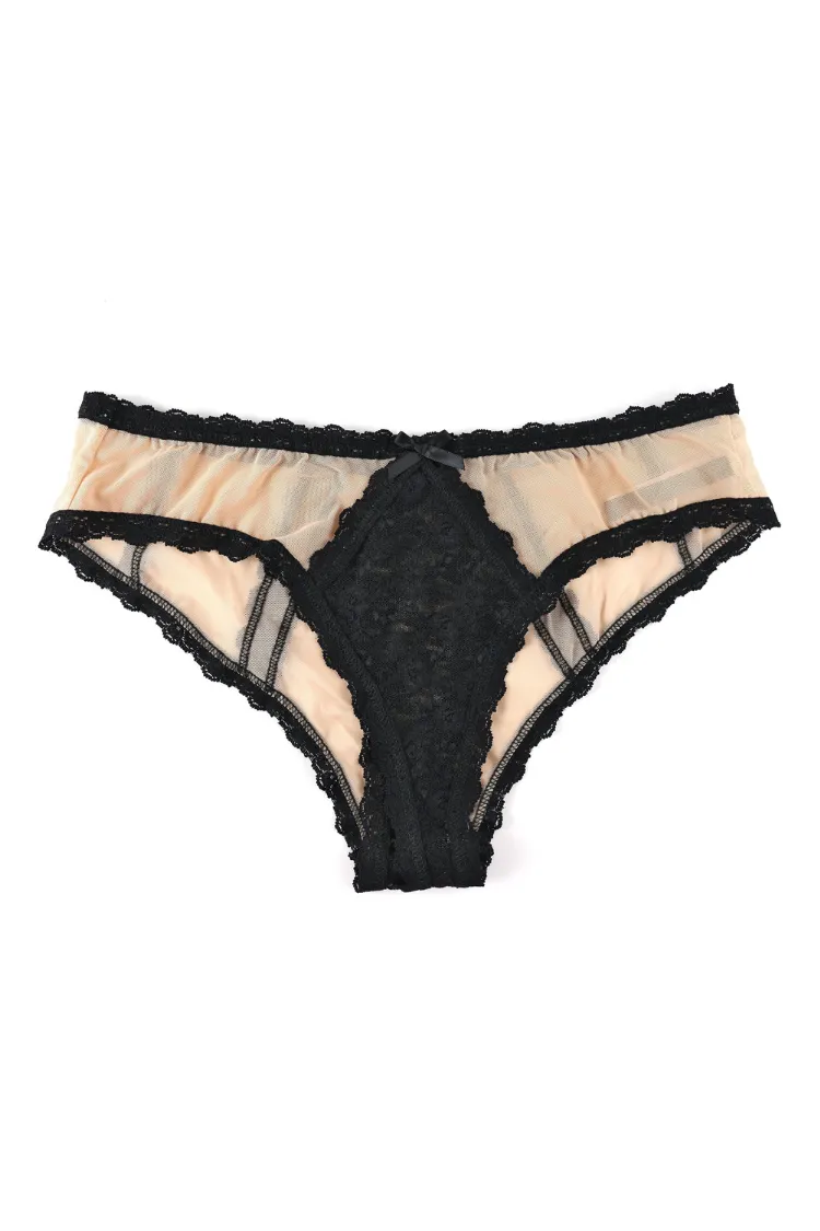 Alora Nude Illusion Crotchless Panty