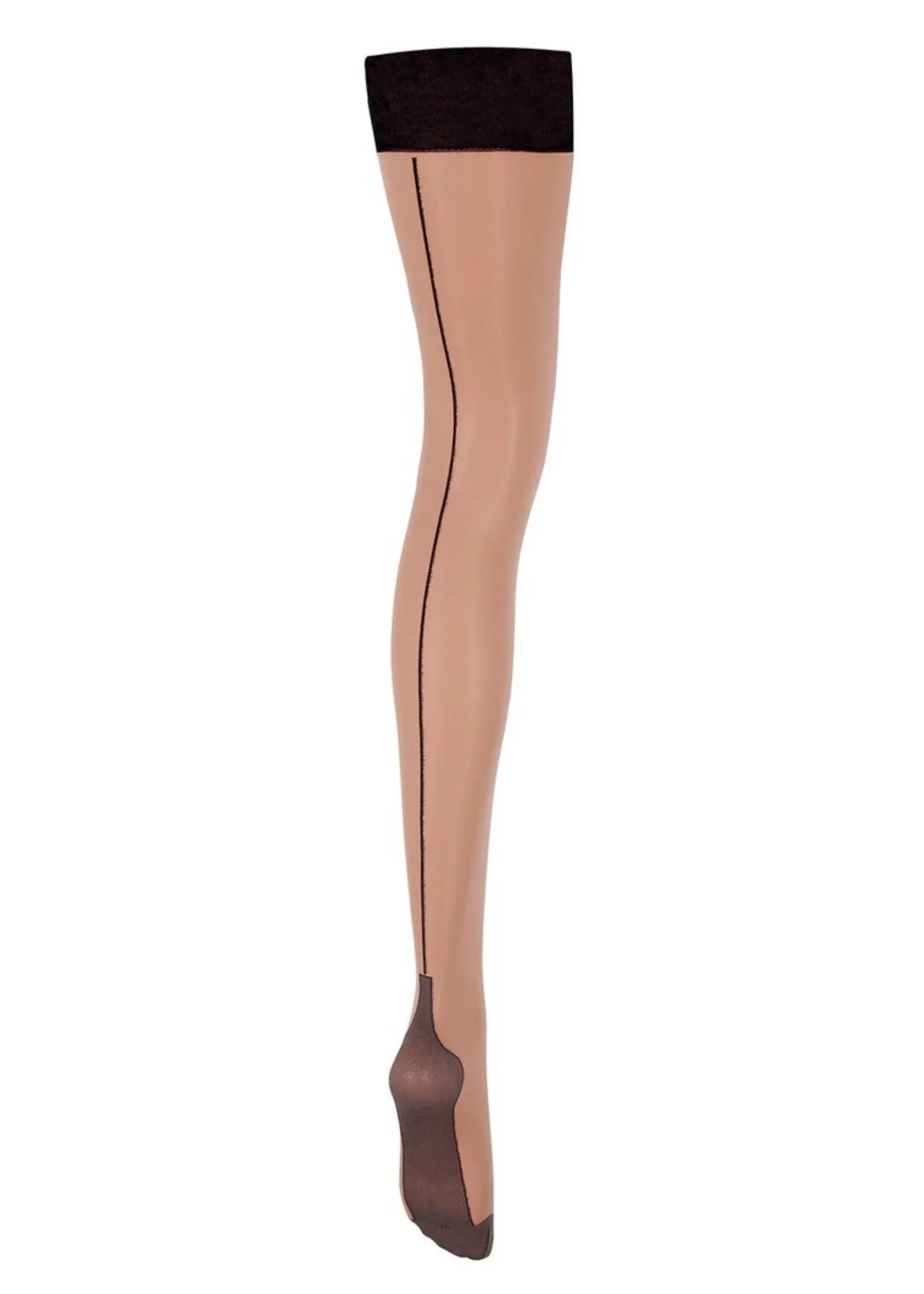Back Seam Leg / Plain Top Stockings (Sheer/Black)