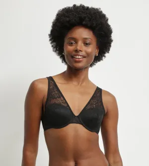 Black lace scarf bra with Mod foliage by Dim