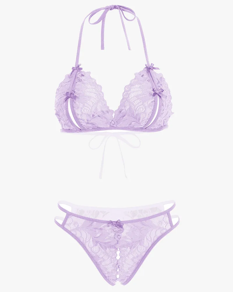 Bra and Panty Set Halter Lace 2 Piece Set