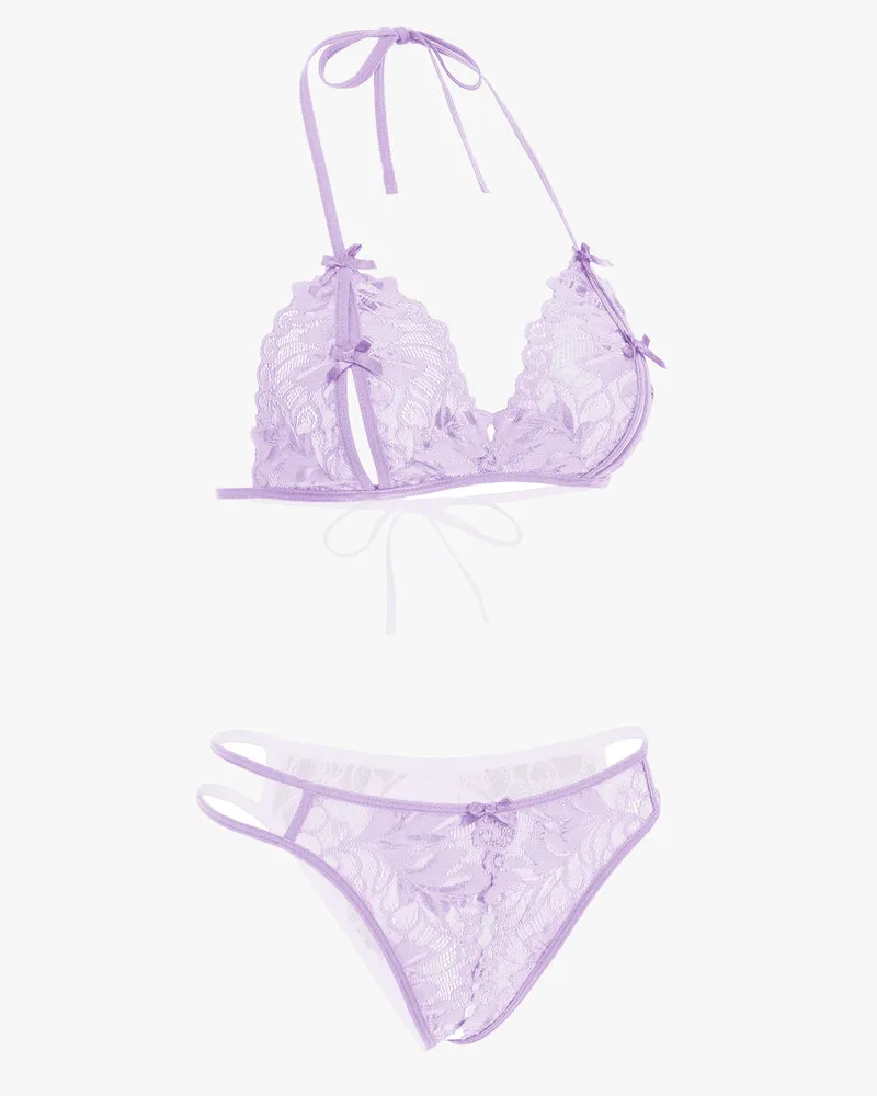Bra and Panty Set Halter Lace 2 Piece Set