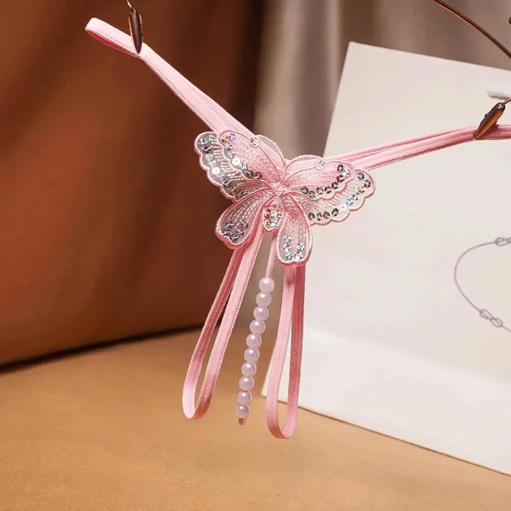 Butterfly Pearl Lingerie Open Crotch Panties