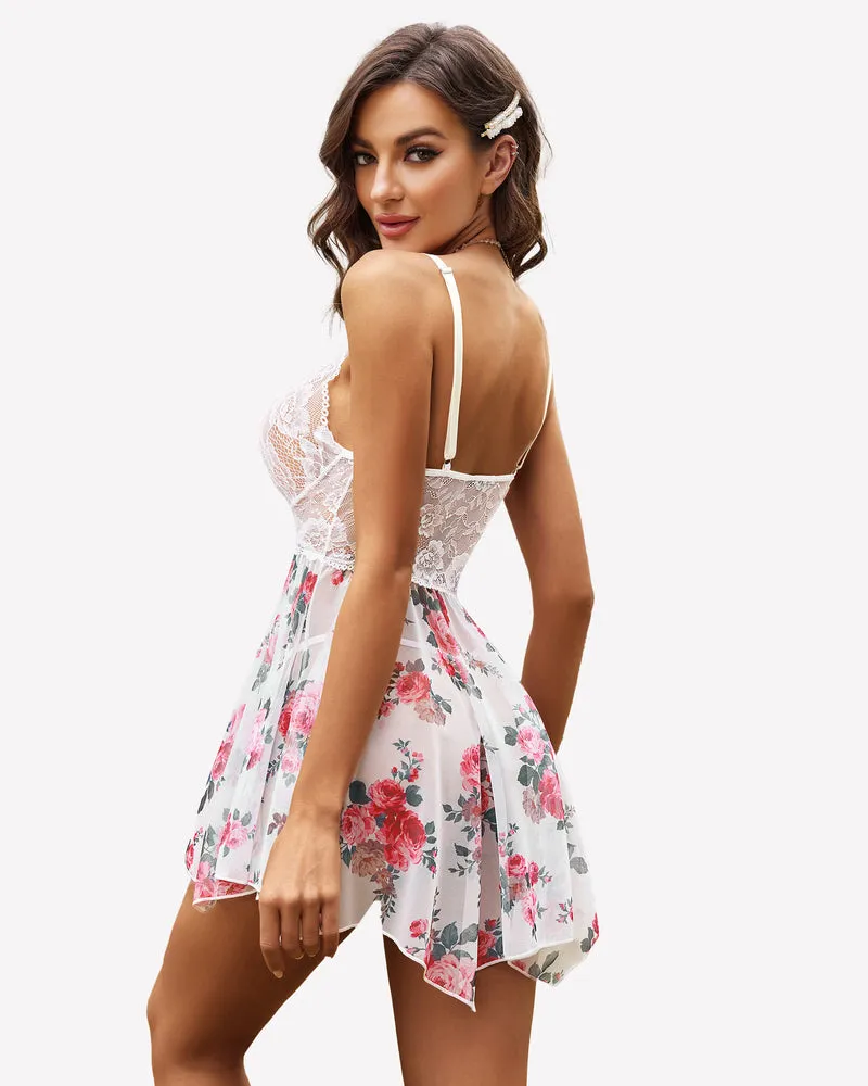 Christmas Lingerie Mesh Nightgown