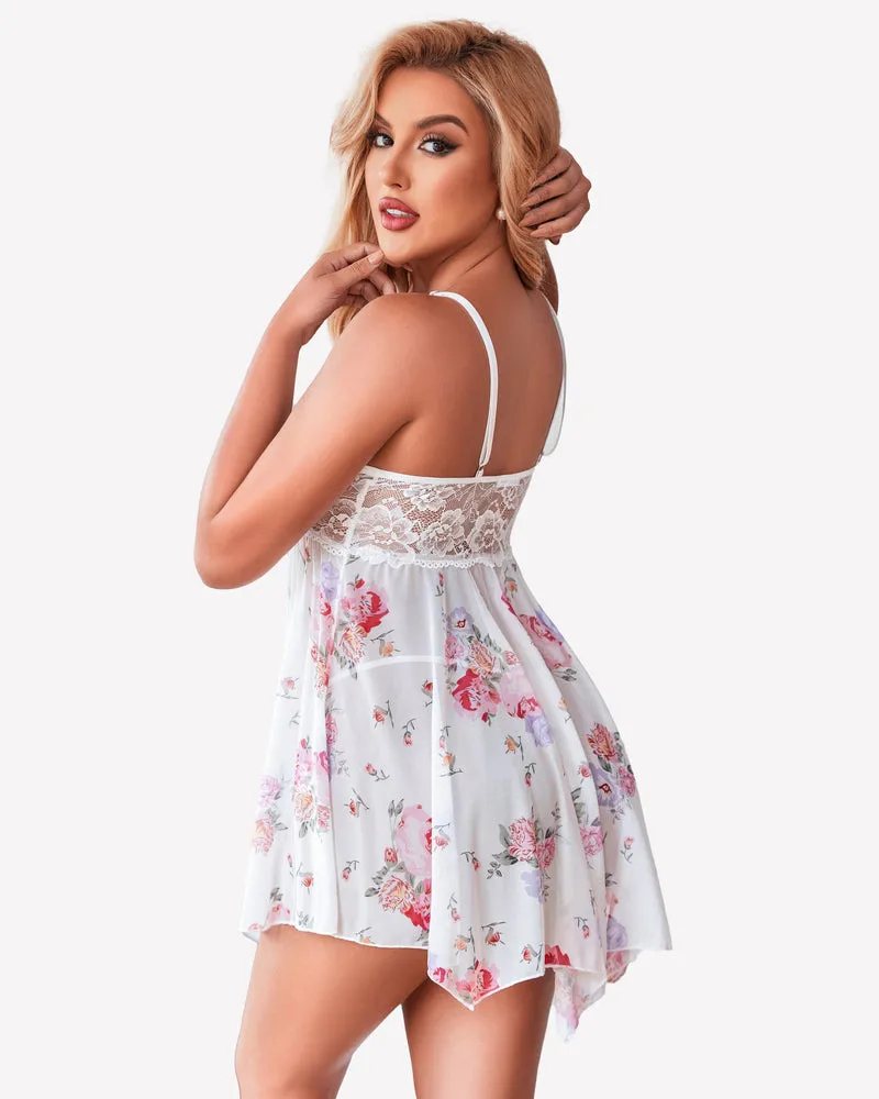 Christmas Lingerie Mesh Nightgown