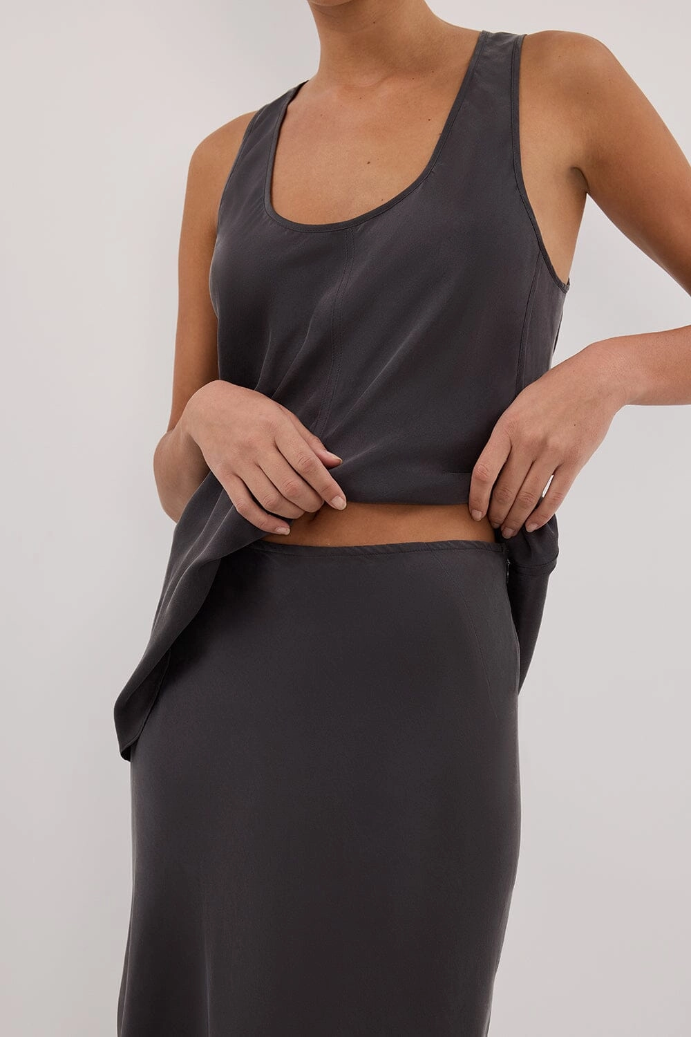 COLETTE PETROL SILK SKIRT