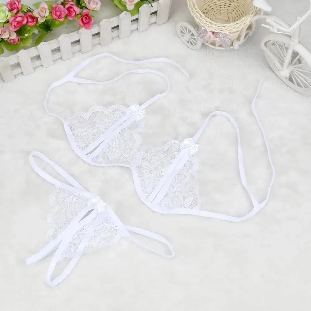 Crotchless Lace Lingerie Set