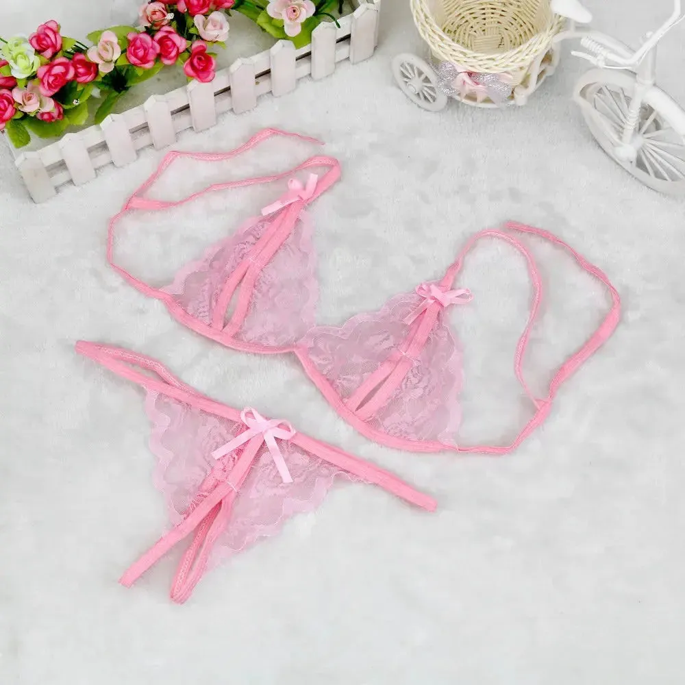 Crotchless Lace Lingerie Set