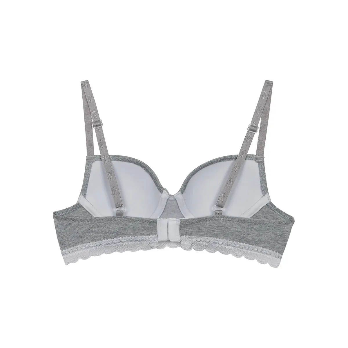 Dim Trendy girls' grey stretch cotton moulded cup bra