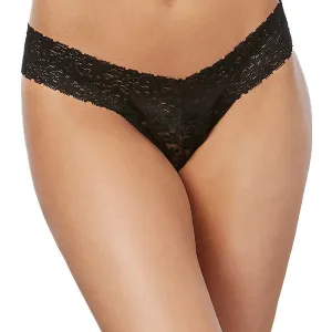 Dreamgirl Lingerie Stretch Lace Thong Black O/S 1376