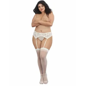 Dreamgirl Lingerie Thigh Highs Sheer - White 0007X
