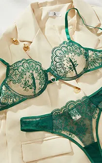 Emerald Charm Lingerie Set