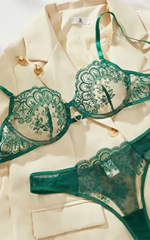 Emerald Charm Lingerie Set