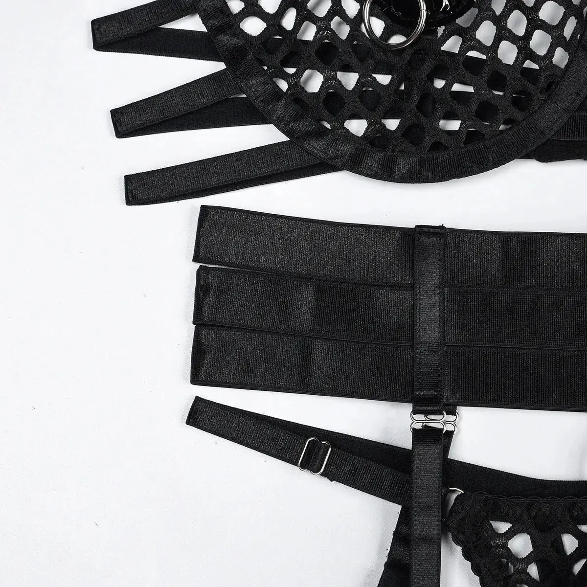 Fish Net Lingerie Garter Set