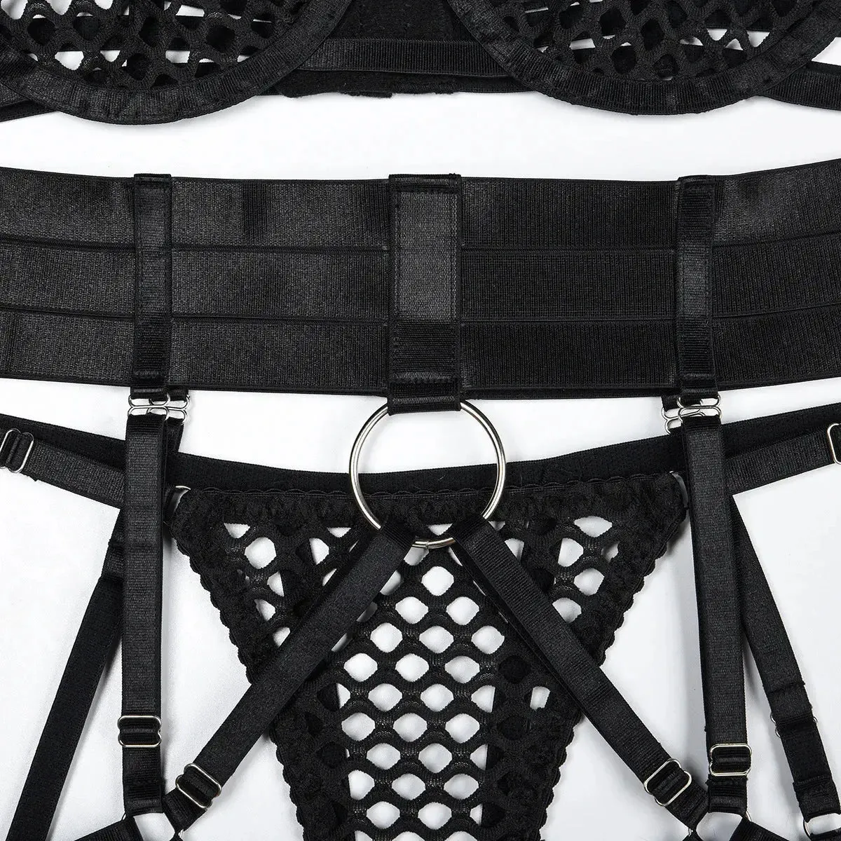 Fish Net Lingerie Garter Set