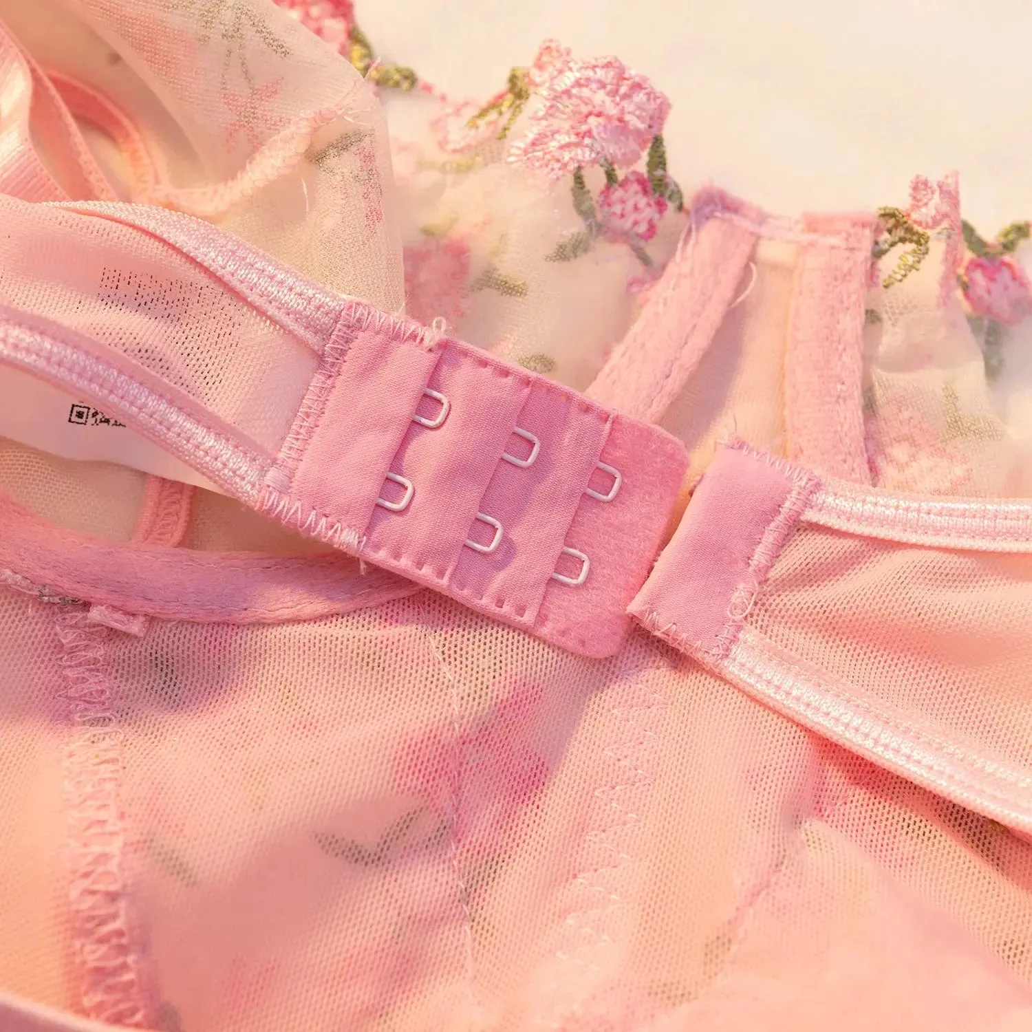 Floral Lingerie Cut Out Bustier Push Up Lace Set