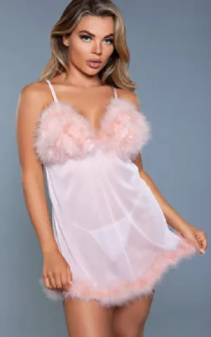 Furry Fluffy Candy Pink Babydoll