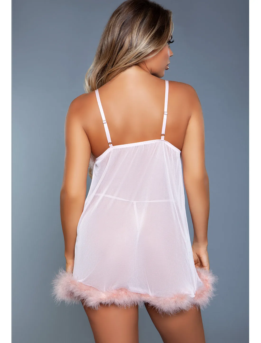 Furry Fluffy Candy Pink Babydoll