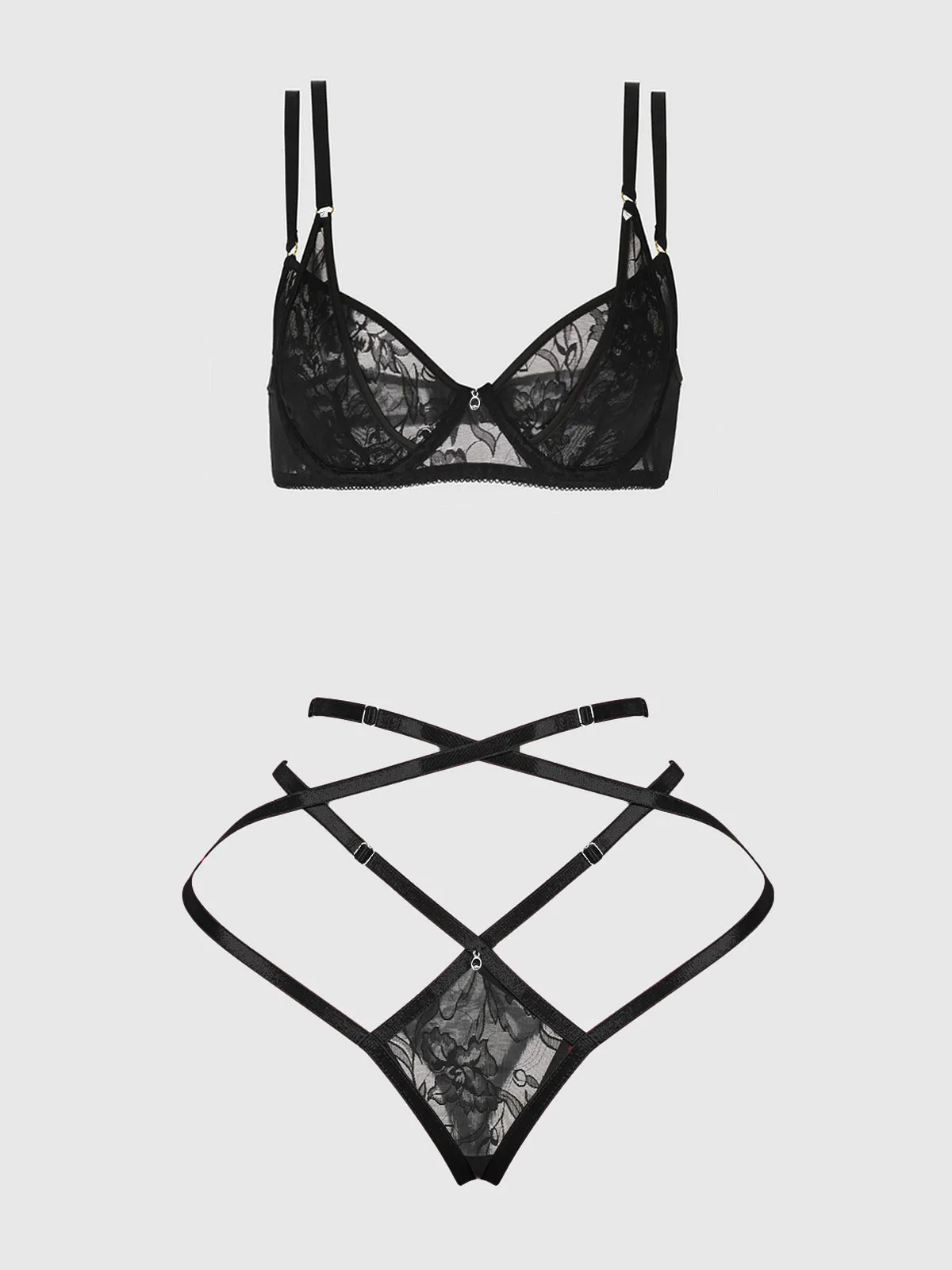 I Hold The Cards- Curvy Size Bra Set- Pink or Black