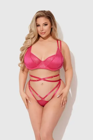 I Hold The Cards- Curvy Size Bra Set- Pink or Black