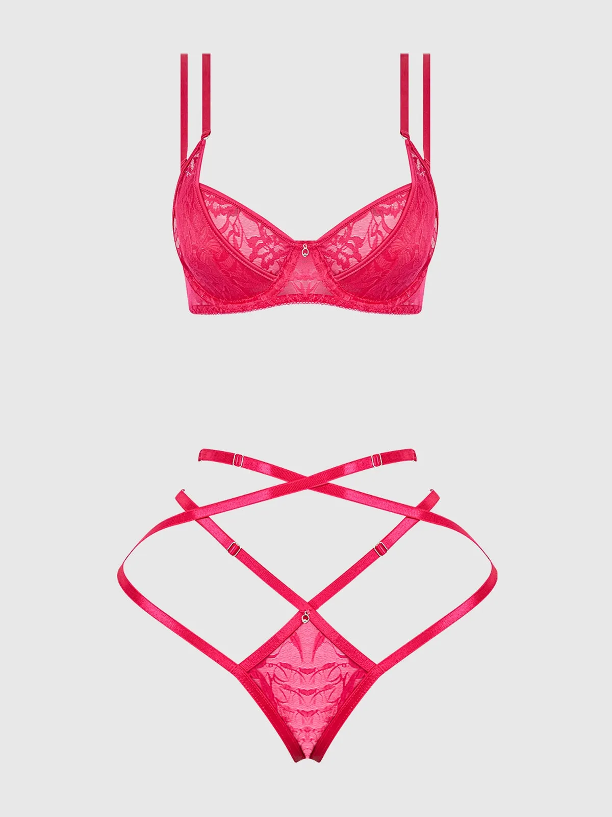 I Hold The Cards- Curvy Size Bra Set- Pink or Black