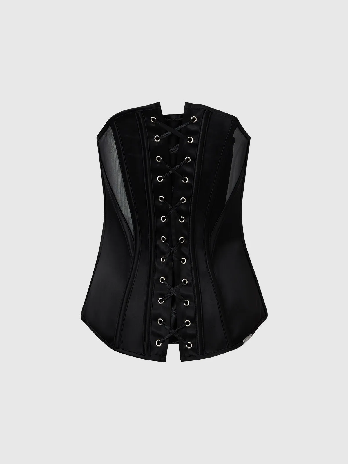 Iconic Plunge Satin & Mesh Corset