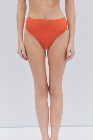 Jenna Plissé High Waist Bikini Bottom - Mango