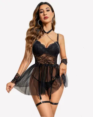 Lace Chain Underwire Lingerie