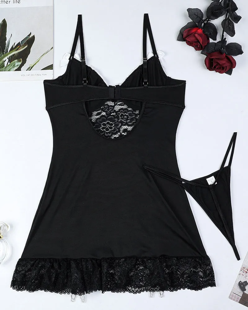 Lace Corset Lingerie Dress Set