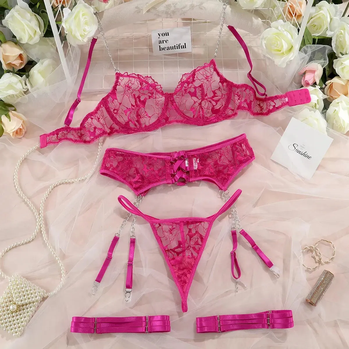 Lace Garter Intimate Lingerie Set