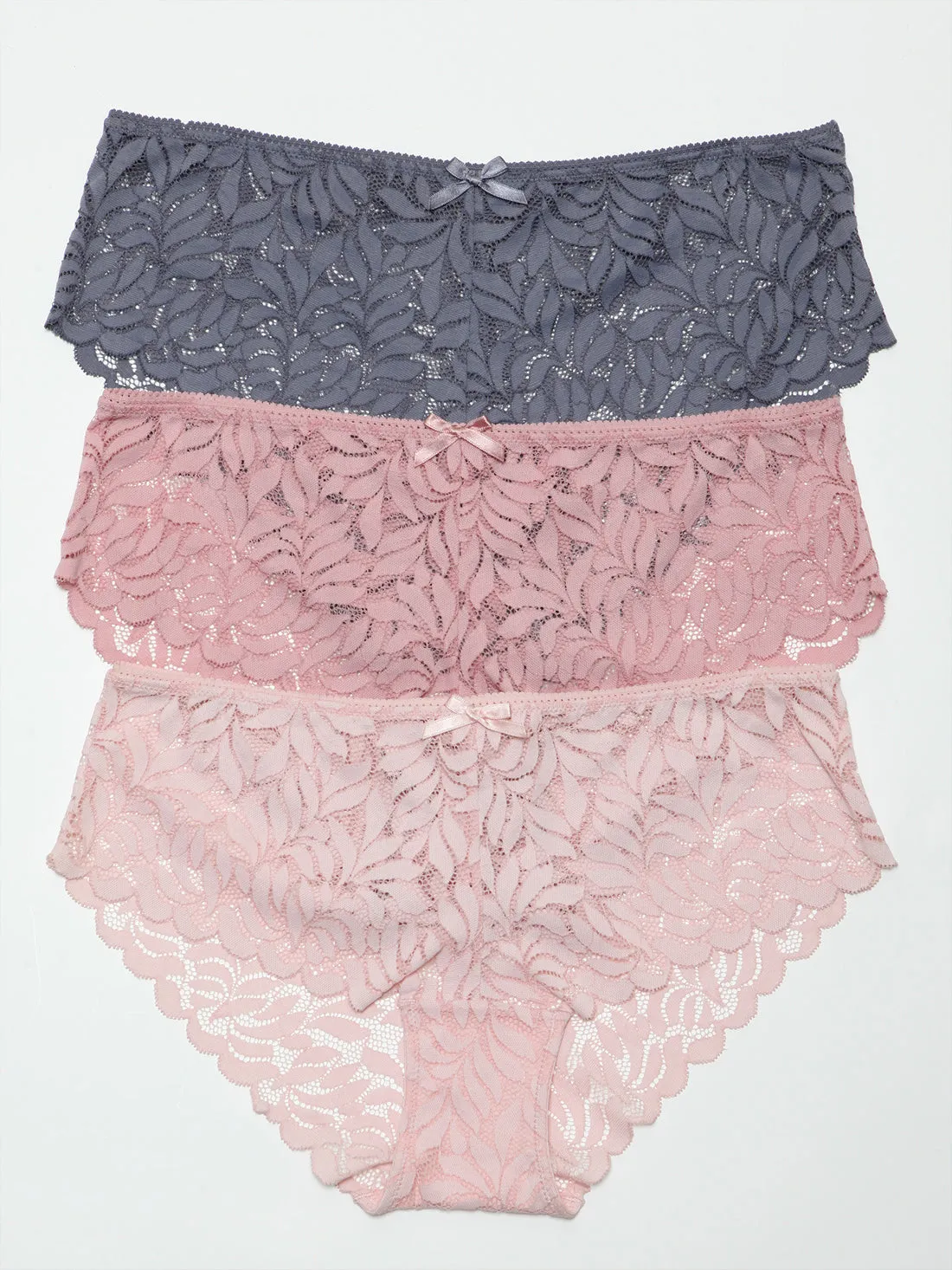 Lace Leaves Panty Trio