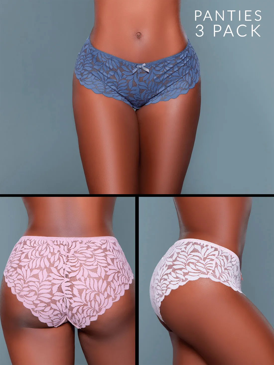 Lace Leaves Panty Trio