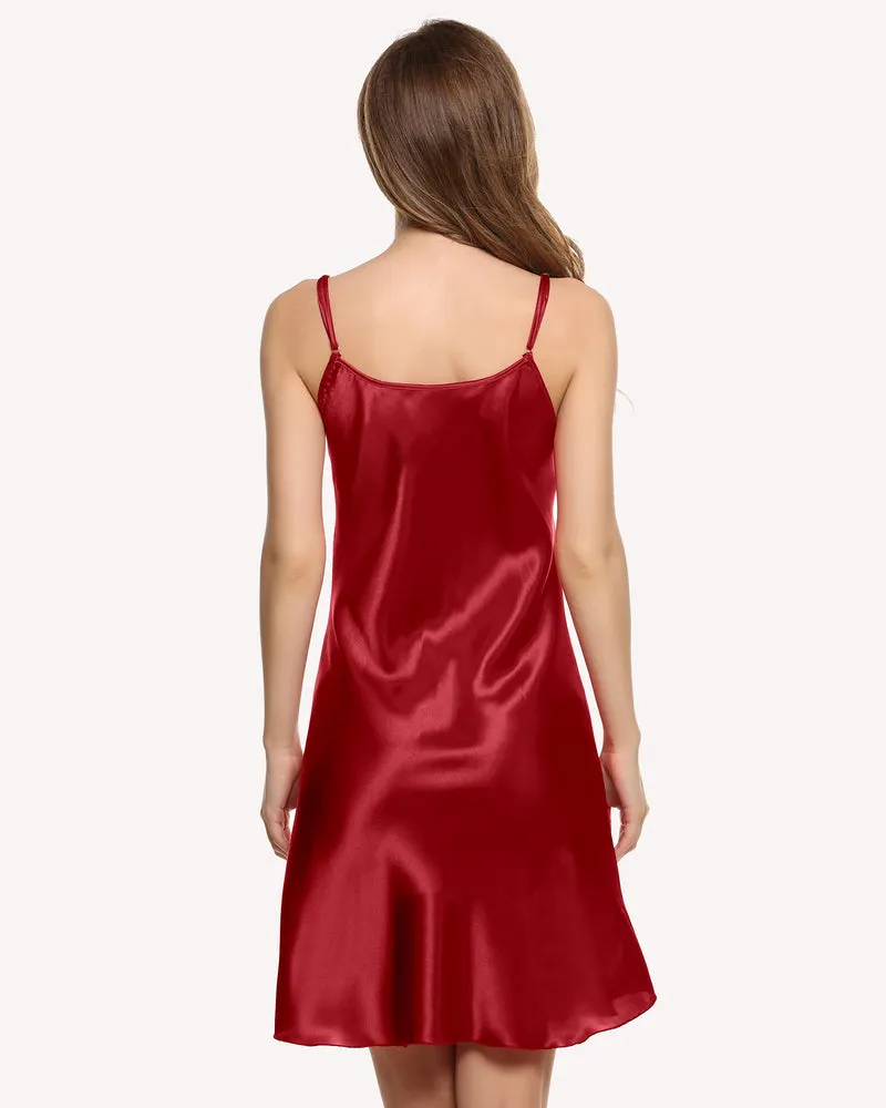 Leopard Print Sleepwear Satin Slip Dress