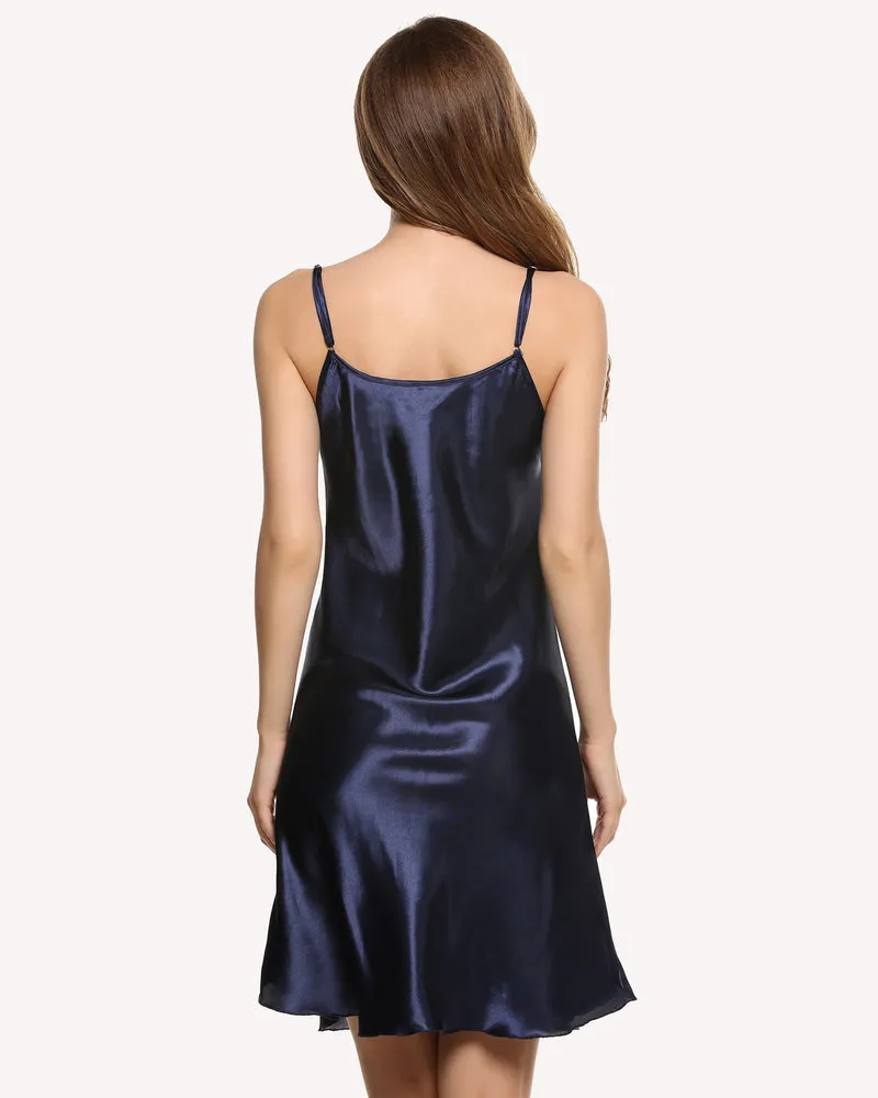 Leopard Print Sleepwear Satin Slip Dress