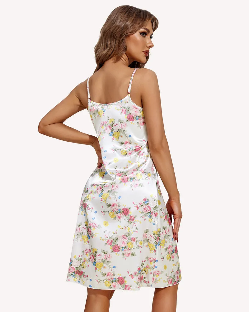 Leopard Print Sleepwear Satin Slip Dress