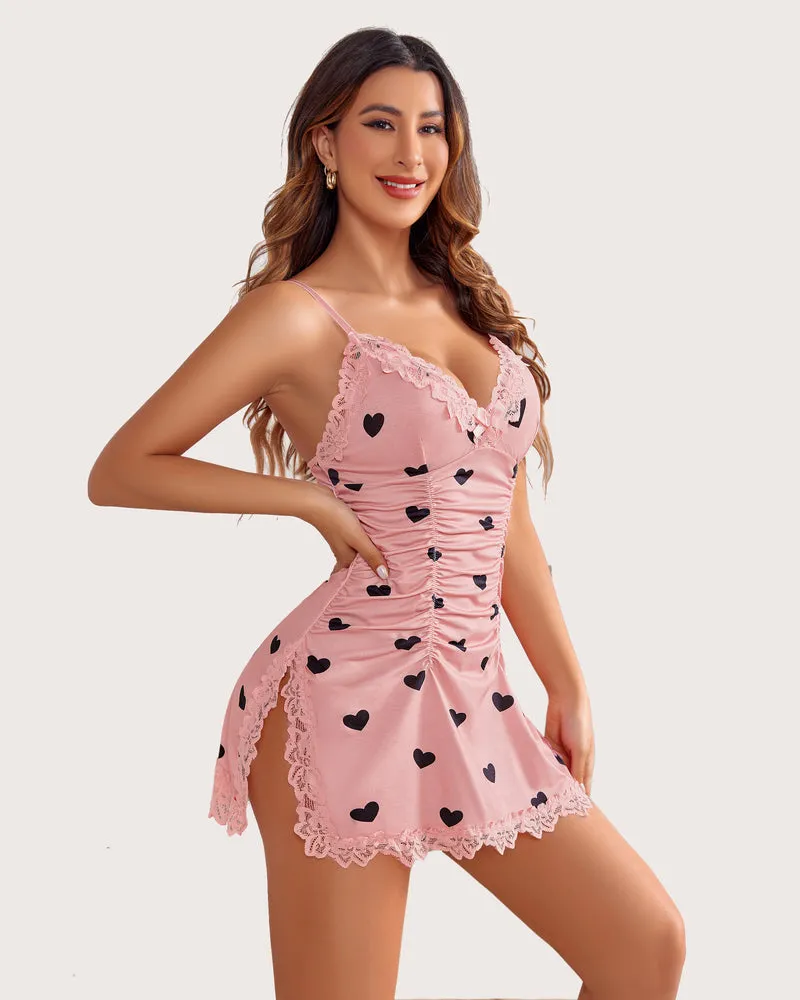 Leopard Print Soft Ruched Chemises