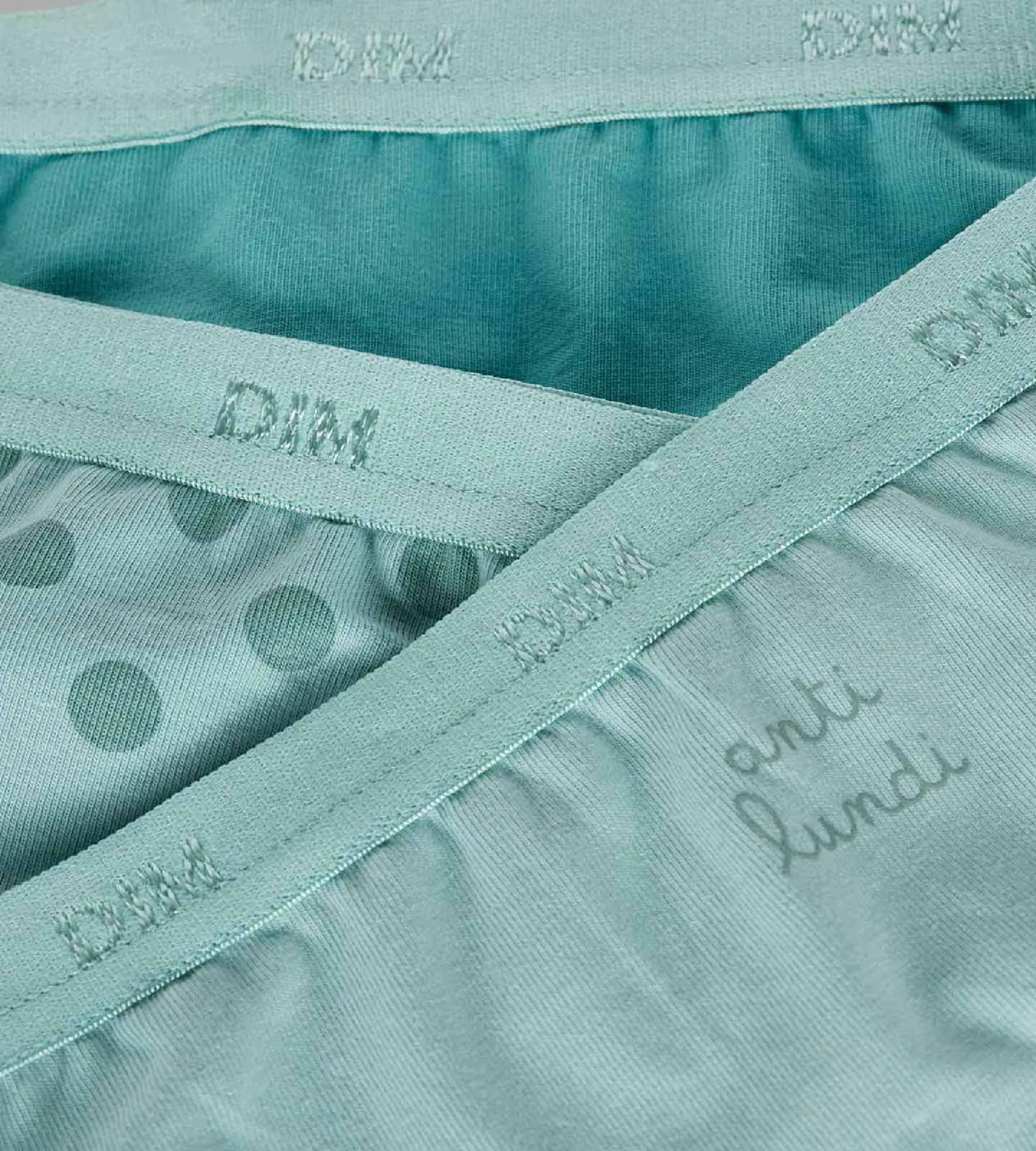 Les Pockets Pack of 3 girls' polka-dot stretch cotton briefs