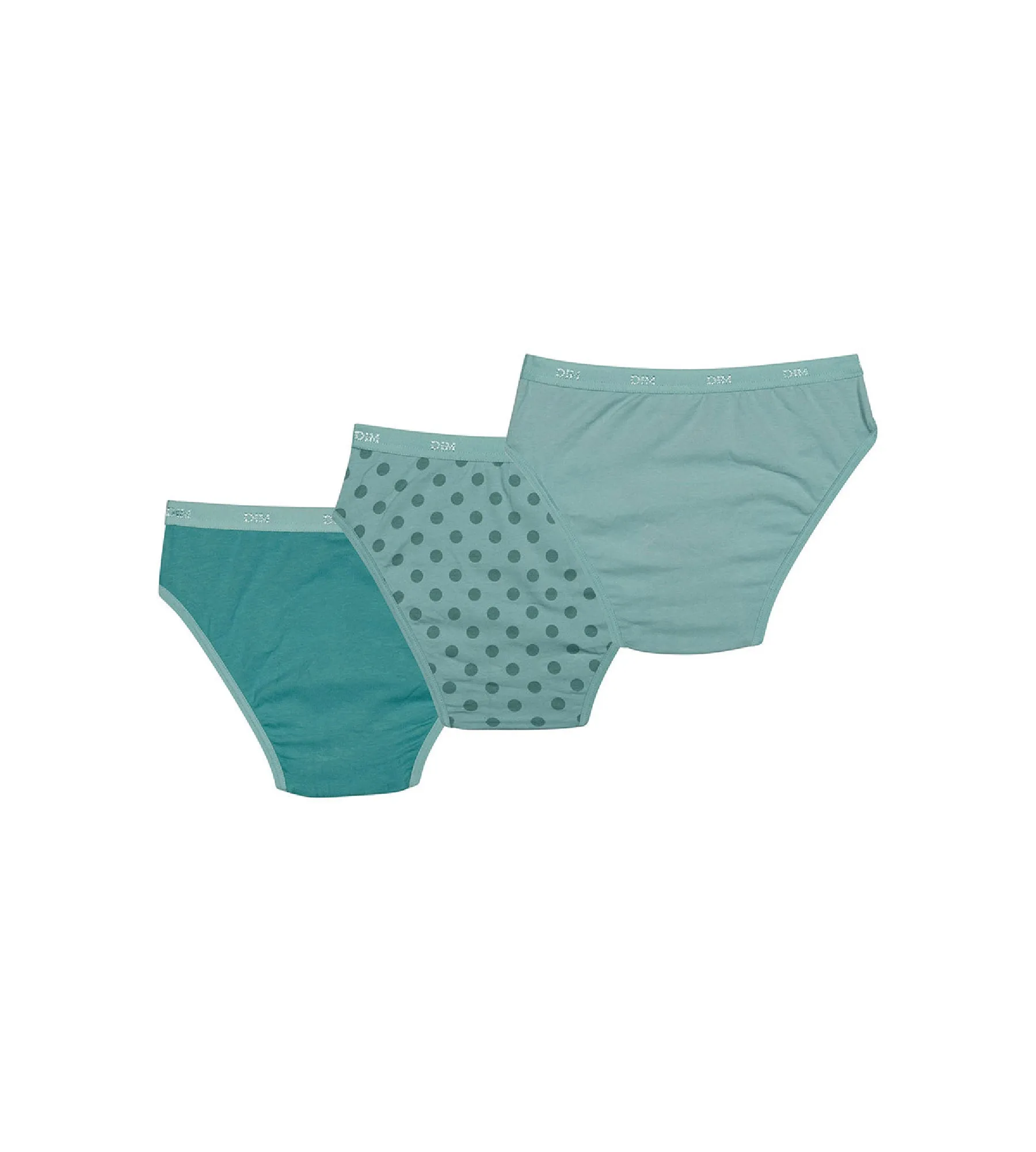 Les Pockets Pack of 3 girls' polka-dot stretch cotton briefs