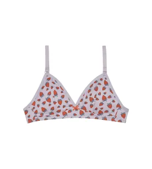 Les Pockets Strawberry wireless stretch cotton triangle bra
