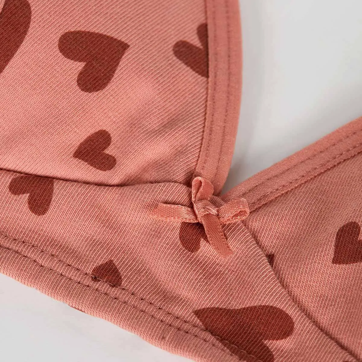 Les Pockets wireless hearts print stretch cotton triangle bra