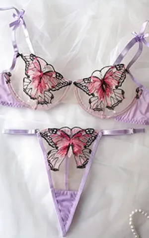 Lilac Butterfly Panty & Bra