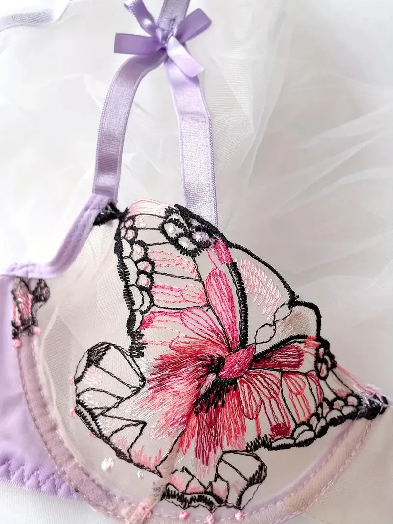 Lilac Butterfly Panty & Bra