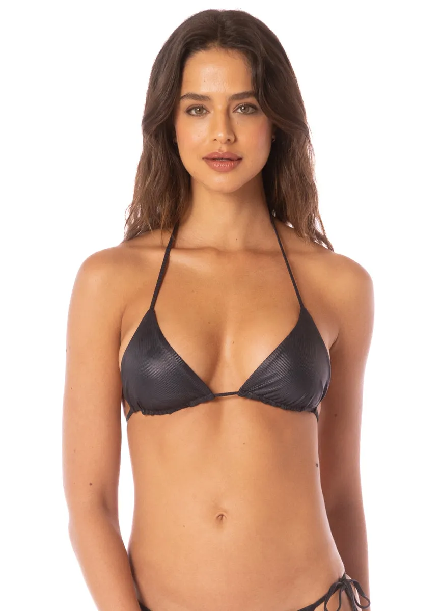 Maaji Onyx Black Balmy Sliding Triangle Bikini Top