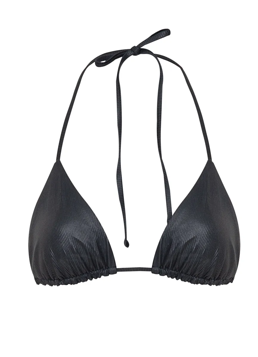 Maaji Onyx Black Balmy Sliding Triangle Bikini Top