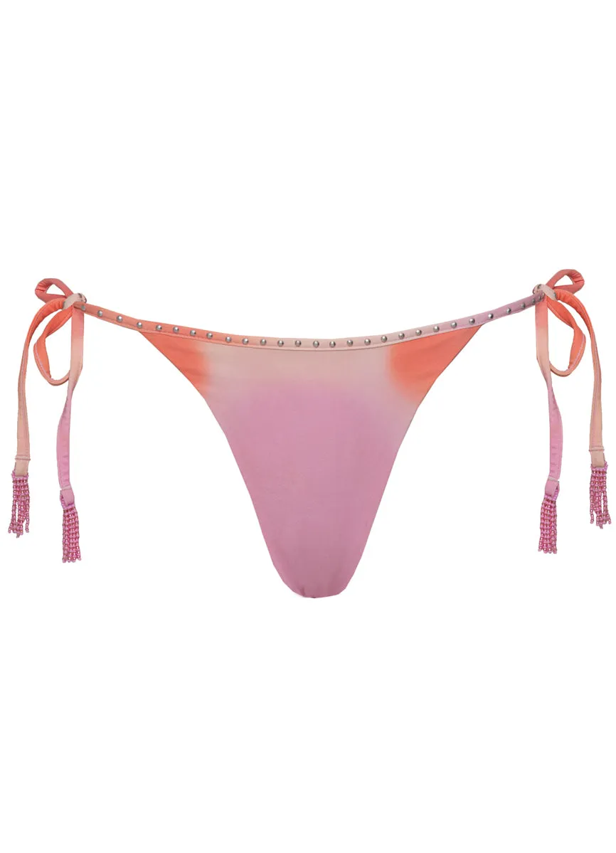 Maaji Pink Swirl Tara Low Rise Tie Side Bikini Bottom