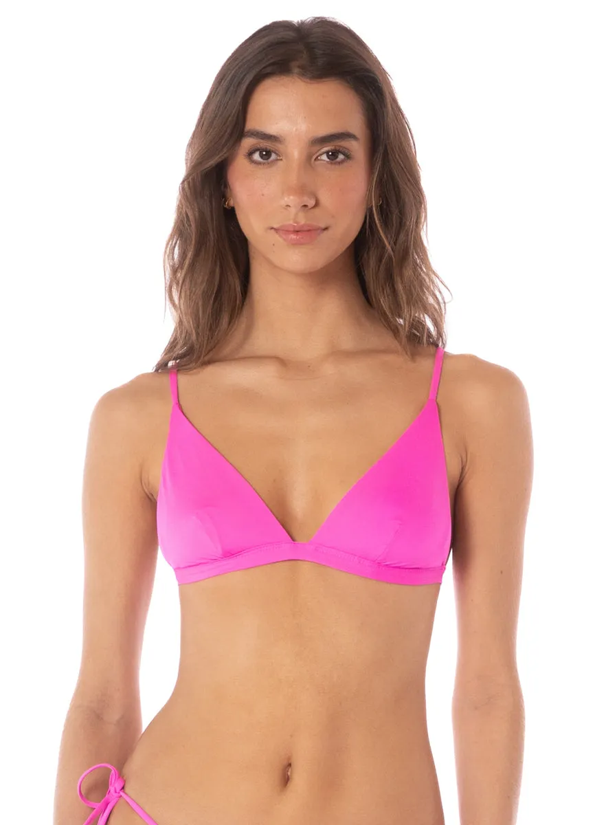 Maaji Poppy Pink Ivy Fixed Triangle Bikini Top