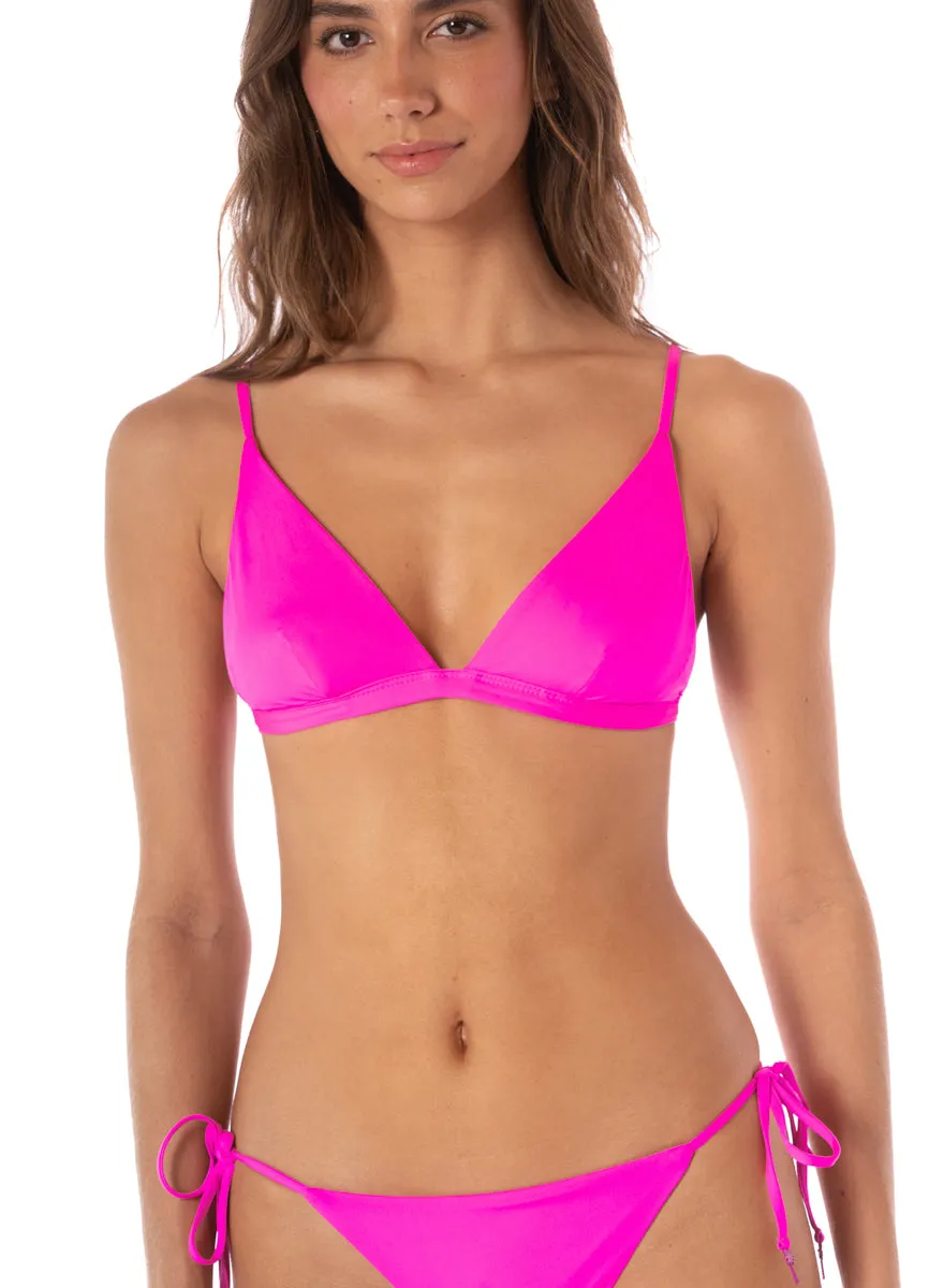 Maaji Poppy Pink Ivy Fixed Triangle Bikini Top