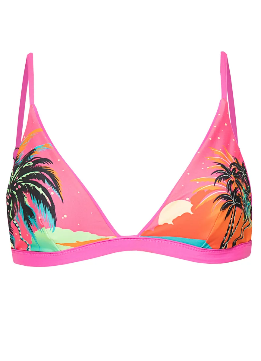 Maaji Poppy Pink Ivy Fixed Triangle Bikini Top