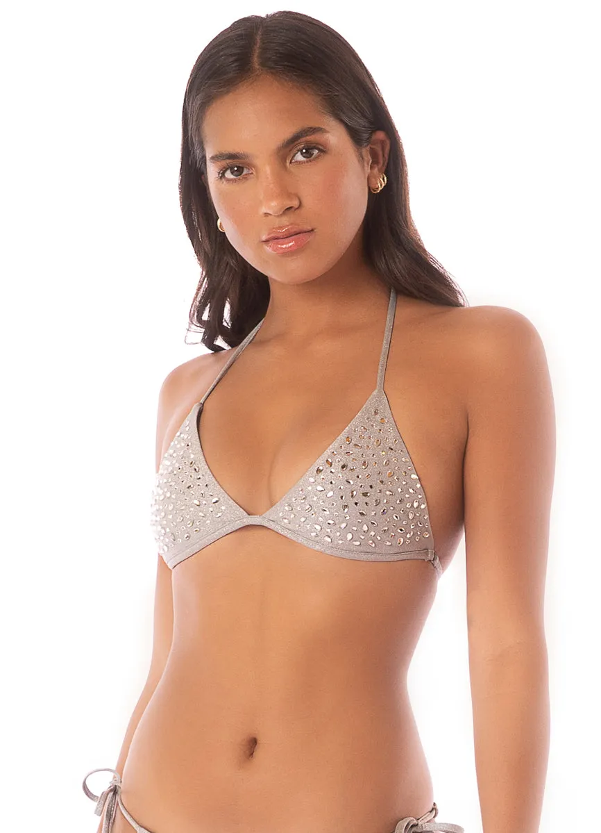 Maaji Smokey Silver Balminess Fixed Triangle Bikini Top