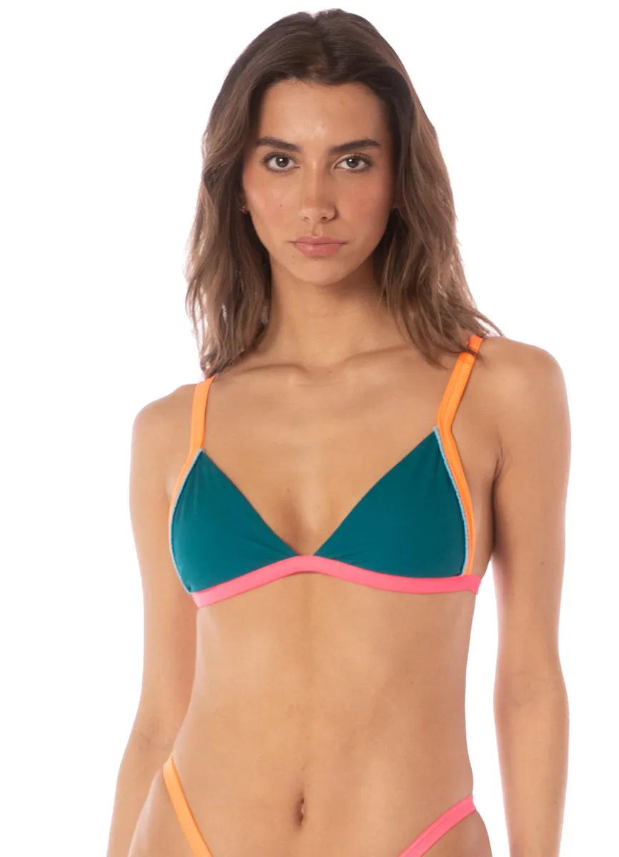 Maaji Verdant Breeze Ripple Fixed Triangle Bikini Top